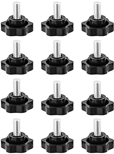 Sternschraube Rändelschraube Klemmknopf Griff Schrauben 12 Stk M6*10mm | WUDQIJI Sternkopfschraube Sternform Kopf Klemmmutter Rändel Sterngriff Schraube Sterngriffmutter (M6*10mm)