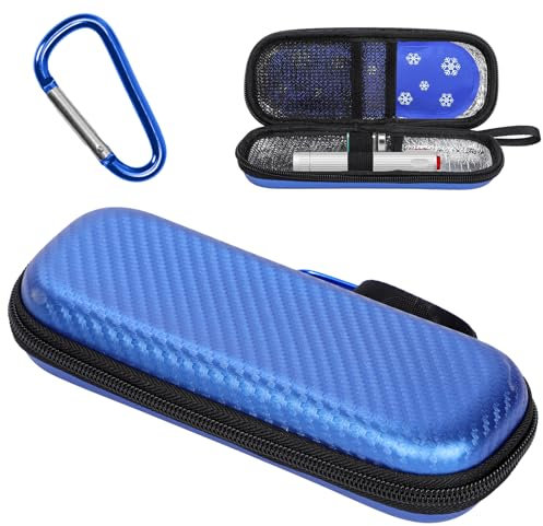 Risipu Insulinkühler-Reisetasche mit hängender Schnalle, Insulin-Stiftetui, tragbar, harte Medizin, Kühltasche, kleine Diabetes-Kit, Tasche, Organisation, Zubehör, isolierte Kühltasche ohne Eisbeutel,
