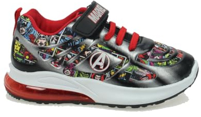 Marvel Avengers Boys Felix Emboss Light Up Childrens Trainers Kids Shoes UK Sizes 7 8 9 10 11 12 Black/Red