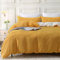 MILDLY Housse de Couette 220x240 Coton, 100% Coton Lavé, Certifié Oeko-TEX, Jaune Sets de Housse Couette en Fermeture Éclair, Parure de Lit 2 Personne 220x240 Adulte avec 2 Taie d'oreiller 65x65 cm