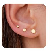 FUNEIA 3 Paar Ohrstecker Silber 925 Gold Set Ohrringe Damen Vergoldet Wasserfeste 925er Sterling Silber Stecker Hypoallergen Klein Zirkonia Herz Ohrringe Stecker Mehrere Ohrlöcher Schmuck