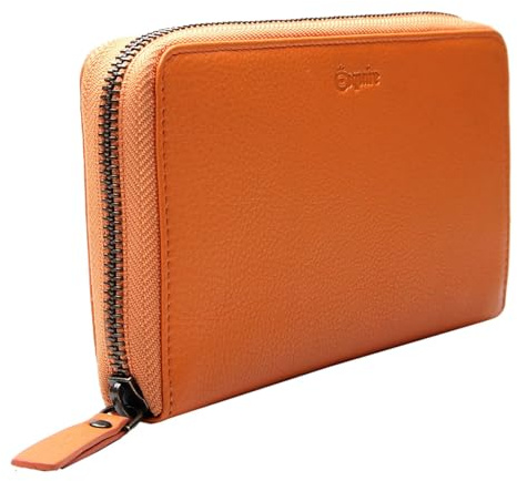 Esquire Leder Geldbörse Peru Zip Around Wallet Orange