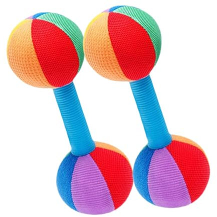 ifundom 2stücke Babyspielzeug Hantel Rasseln Greifspielzeug Für Babyhände Sensorische Entwicklung Neugeborenen Spielzeug Schlafhilfe Beruhigendes Spielzeug
