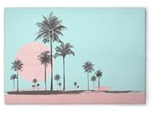 A.S. Création Leinwandbild Miami Strand Rosa Blau - Wandbild in Blau, Rosa - 60 x 40 cm - DD132149