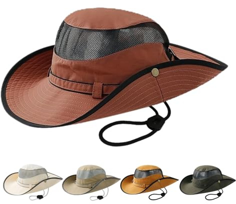 AYPOW Cappello da Sole Unisex Anti UV, Cappello da Pescatore Pieghevole a Tesa Larga, Leggero Cappello Boonie Traspirante, Esterno Bucket Hat Donna Uomo, Cappello Estivo Ripiegabili
