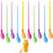 10 Pieces Slush Straws, Colored Straw Spoon 2 in 1, Reusable Straws, Colourful Creative Straw Spoon, Multi-Functional Straws, Easy to Clean for Smoothie, Milkshake, Cocktails, Coffee and Hot Drinks