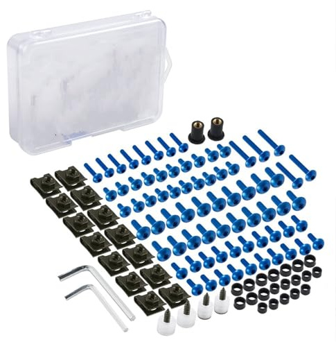 NMJLQW Kit bulloni Moto Corpo Carena Bulloni Viti CNC per S&uzuki GSXR GSX-R 600 750 1000 GSX R 600 750 1000 K1 K2 K3 K4 K5 K6 K7 K8 K9(Blu)