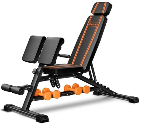 450 kg verstellbare Hantelbank – Hochleistungs-Trainingsbank mit für das Training zu Hause, Roman Chair Ab für -Rückenstreckung mit, Sit-up-Flachbank mit Neigung für den ganzen Körper