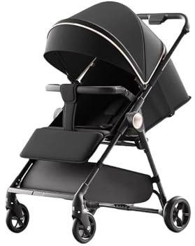 XUNJIE Für Kinderwagen, Von Der Geburt Bis Zu 6 Jahren, Einfach Kompakt Zusammenklappbar, Großer Einkaufskorb, Verstellbarer Griff, Leicht, Stilvoll Und Praktisch (B)