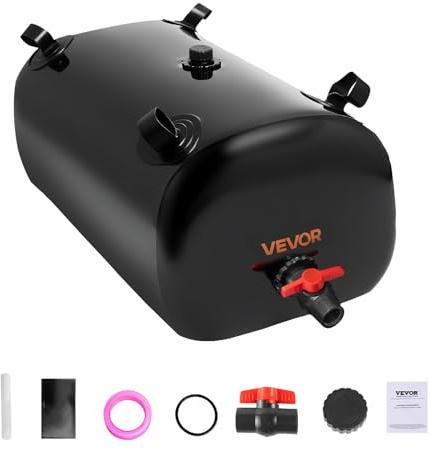 VEVOR Réservoir d'eau Souple 113 L, Vessie de Stockage Eau Pliable, Sac Conteneur d'eau PVC 1000D de Grande Capacité, pour Irrigation de Jardin, Camping, Camping-Car, Prévention des Incendies, Noir