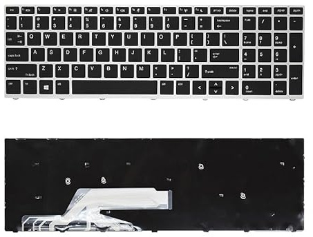 ZGGOZDH Tastiera per Laptop per HP per PROBOOK 450-G5 455-G5 470-G5(Silver No Backlit)
