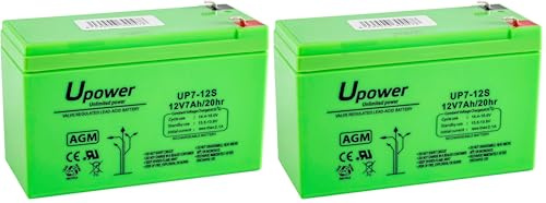 Batería U-Power Plomb AGM 12V 7Ah F1 4,8mm (Lot de 2)