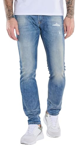 emilio adani Herren Jeans mit Wascheffekt, Marineblau
