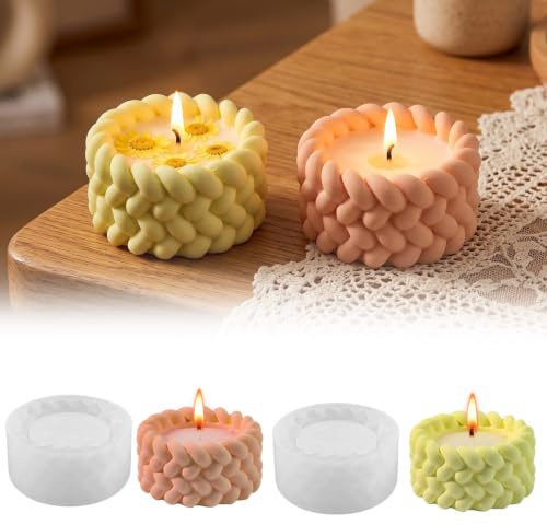 GUOYOU 2 Piezas Moldes para Velas, Multiusos Moldes Silicona Manualidades | DIY Reutilizable Kit para Hacer Velas, Maceta Plantas Molde Vela Adecuado Concreto Yeso Resina Epoxi