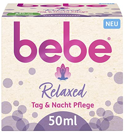 bebe Relaxed Tag & Nacht Pflege, Gesichtscreme mit Mondblütenduft, Alle Hauttypen, 50 ml