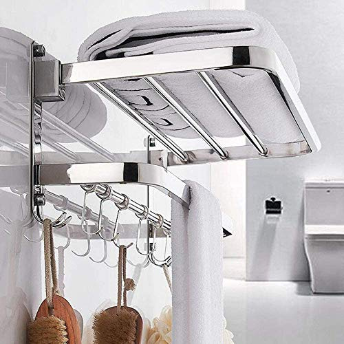 Geling - Porta asciugamani in acciaio inossidabile per bagno, doppia barra porta asciugamani da parete (tutte le misure), 50 cm