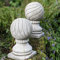 Discount Garden Statues Pair Of StoneCast Concrete Ball Pillar Finial Tops For Gateways and Entrances By DGS