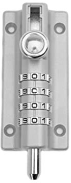 TopHomer Verrou à combinaison, verrou de porte d'abri de jardin, coffre-fort à clé, verrou à code coulissant sans clé (argenté)