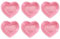 WHJY Pink Love - Juego de 6 cuencos de cerámica con forma de corazón, platos de porcelana contemporáneos, condimentos y cuencos de salsa de soja para bodas y fiestas de cumpleaños