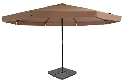 Catherinol Sonnenschirm mit Schirmständer, Markise, Schirm, Dreifachschirm, Parasol, Vsonnenschirm, Marktschirm Sunshade, Taupe