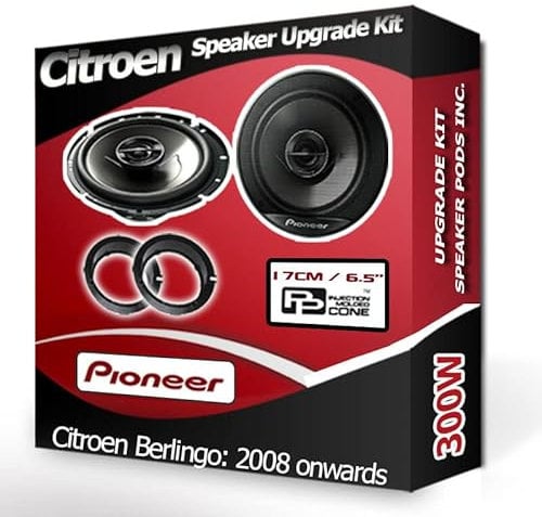 Berlingo Speaker upgrade Front Door Pioneer car speakers 6.5 17cm + Pods 300W
