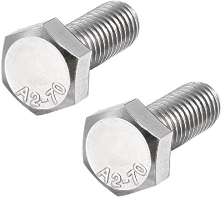 PATIKIL M8x20mm Esagonali Bulloni, 2pz 304 Acciaio Inox Acciaio Sinistra Mano Esagonali Vite Bulloni
