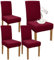 Granbest Premium Wasserdicht Esszimmer Stuhl Abdeckungen Satz Von 4, Stretch Hohen Zurück Stuhlhussen Slipcover Für Esszimmer, Abnehmbaren Stuhl Schutz Für Bankett, Küche, Party (4er Set, Weinrot)