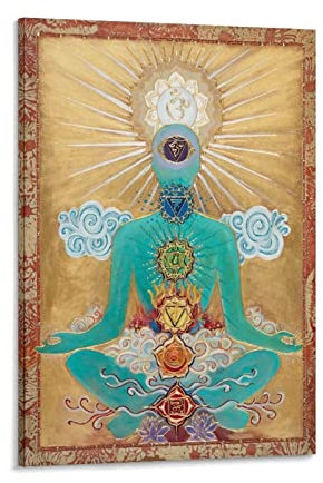 BBZL Poster mit 7 Chakren, Leinwandkunst, dekorativer Gemälde, Bilddruck, moderne Familie, Jungen, Mädchen, Schlafzimmer, Wohnzimmer, Dekoration, Poster, 40 x 60 cm