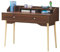 GIANTEX Bureau d'Ordinateur avec Tiroir, Table de Bureau Informatique avec Tablette Spacieuse, Étagère Ouverte et Pieds en Bois d’Hévéa, Bureau d’Écriture pour Salon, Bureau, Chambre (Café)