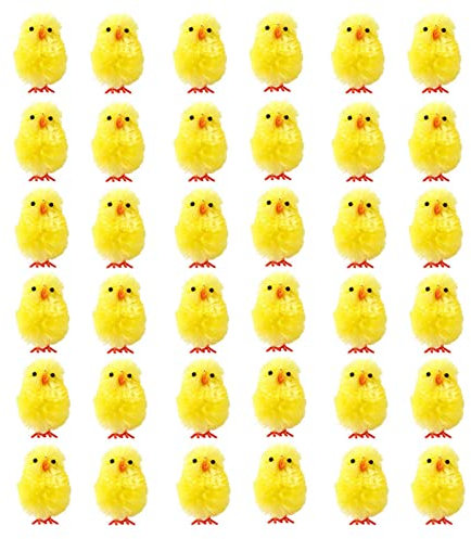 tacery Osterküken | Chenille Gelbe Küken Mini-Plüschtiere | Baby Küken für Ostern Mütze Hut Dekoration | Fluffy Home Osterdekoration Bastelzubehör
