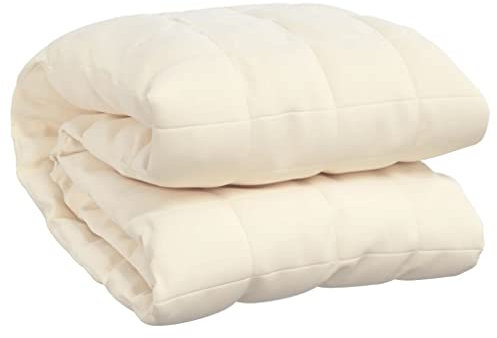 vidaXL Manta con Peso Tela Color Crema Claro 137x200 cm 10 kg