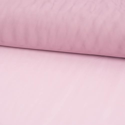 SCHÖNER LEBEN. Tulle souple pour mariée - 1,50 m de large - Couleur : rose poudré