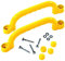 perfk 2 pièces équipement de poignées d'échelle de salle de jeux balançoire accessoires escalade aire de jeux poignée de sécurité pour cabane, JAUNE