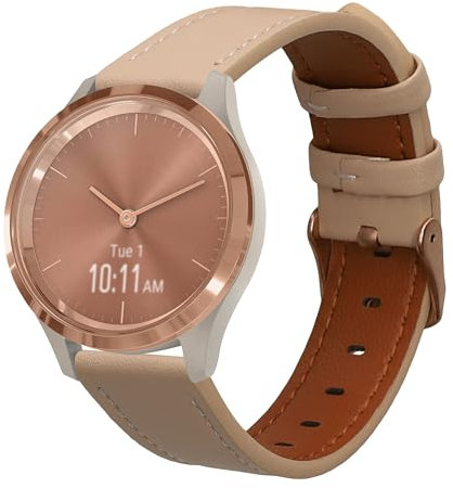 kwmobile Armband kompatibel mit Garmin vivomove 3S - Echtleder Fitnesstracker Sportarmband Band