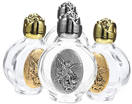FRCOLOR 4pièces Bouteille Décorative Pour Eau Bénite De Flacons Verre Avec Relief Pratique Pour Transporter De Eau Sacrée Pour Baptême Et Offrandes Religieuses