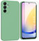 ARRYNN Coque pour Samsung Galaxy A25 5G (6.5) avec Film Protection écran en Verre trempé,Etui de Protection Antichoc Housse Ultra Premium TPU Silicone Liquide Flexible Case - Vert