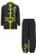 Mufeng Kinder Jungen Tai Chi Uniform Langarm Kung Fu Shirt mit Wushu Hose Chinesisch Kung Fu Wing Chun Stickerei Kostüm Set Sport Schwarz 158-164