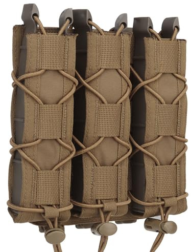 GYDEHUTJ Dreifach erweiterbare MP5 MP7 Magazintasche, Molle Lang 9mm Taktische Magazinholster Schnellzugriff Taschenlampe Halter Gürtel Weste Montage
