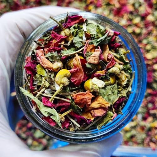 Arrosence Himalayas Herbal Blend Tea - Nepal Tisane Infusion With Chamomile, Mint, Moringa, Rhododendron, Rose, Rosemary & Stevia, Naturally Sweetened, Sugar Free Delight, Zero Calorie Loose Leaf, 20g