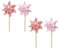 dekoratives Windrad Windmühle auf Stab PVC himbeerrosa und fliederfarbig mit weißem Blümchenmuster in verschiedenen Größen (klein x 4)