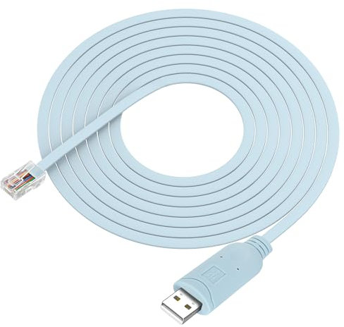XMSJSIY Cable de consola USB a RJ45, cable serie con chip RS232 CH340, cable de depuración de alta velocidad USB tipo A a RJ45 8P8C cable de puerto serie para Windows, Mac, Linux Laptop – 1,8 M/5,9 FT