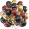 Luftballons Geburtstag Schwarz Burgund Gold,60pcs 12 Zoll Rot Schwarze luftballons,Metallic Gold Konfetti Ballons für Geburtstag Gender Jahrestag Hochzeit Weihnachten Halloween Party Deko