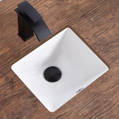 KDKSC Lavabo de baño bajo encimera pequeña de 30 pulgadas blanco cerámica rectangular debajo del mostrador fregadero para gabinete lavabos de vanidad de porcelana, tipo de desbordamiento (30,5 x 26,9