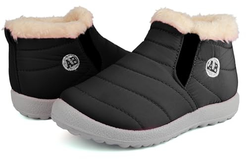 Dresofu Stivali da neve per bambini Caldi Stivaletti impermeabili per neonati e bambine Scarpe invernali antiscivolo da esterno Pantofole da interno