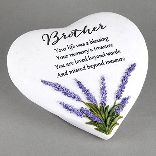 Thoughts Of You Heart Outdoor Memorial Plaque with Lavender design, Brother