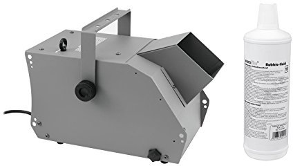 EUROLITE Set BW-100 Seifenblasenmaschine + Seifenblasenfluid 1l | Kompakte, leistungsstarke Seifenblasenmaschine mit Funkfernbedienung inklusive 1l Seifenblasenfluid