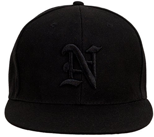 4sold Snapback-Hut, mit erhabener schwarzer 3D-Stickerei Letter, Baseball-Cap, Hip-Hop Cap, Hut, Kopfbedeckung Gr. Einheitsgröße, N