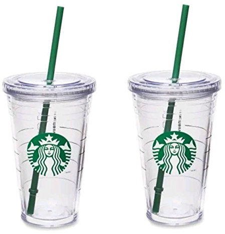 Starbucks Grand Lot de 2 gobelets de voyage isothermes à double paroi en acrylique 473 ml