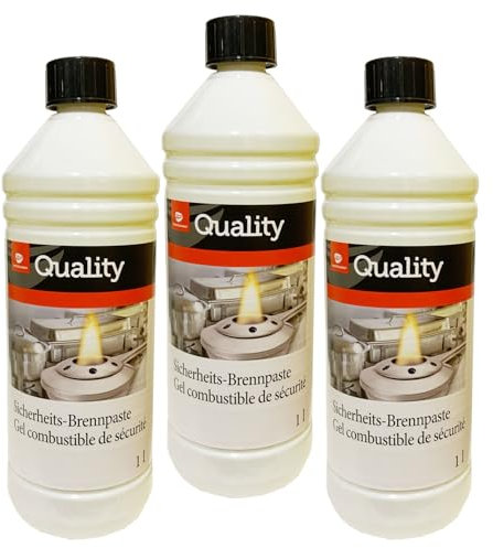 3 x Ethanol-Sicherheitsbrennpaste 1000ml, Brennpaste, Anzündpaste, Anzündgel