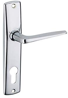 THIRARD - Ensemble de Poignées pour Porte Intérieure Ares - Trou de Cylindre - Acier Embouti - Usage Porte d'Entrée - Carré 7 mm - Entr'Axes 165 mm - Finition Chromé - Gris